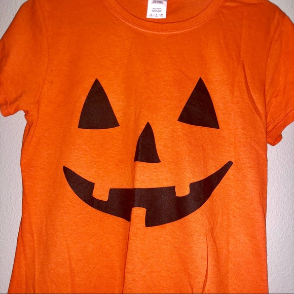 Womens Ladies Pumpkin Jack Face Halloween T-shirt NEW S-XXL